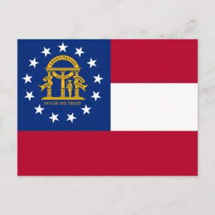 Carte postale du drapeau de Géorgie