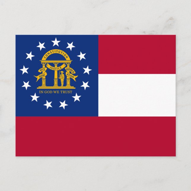 Carte postale du drapeau de Géorgie (Devant)