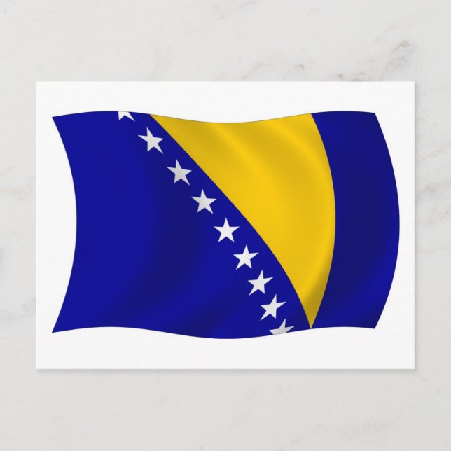 Carte postale du drapeau de la Bosnie-Herzégovine (Devant)