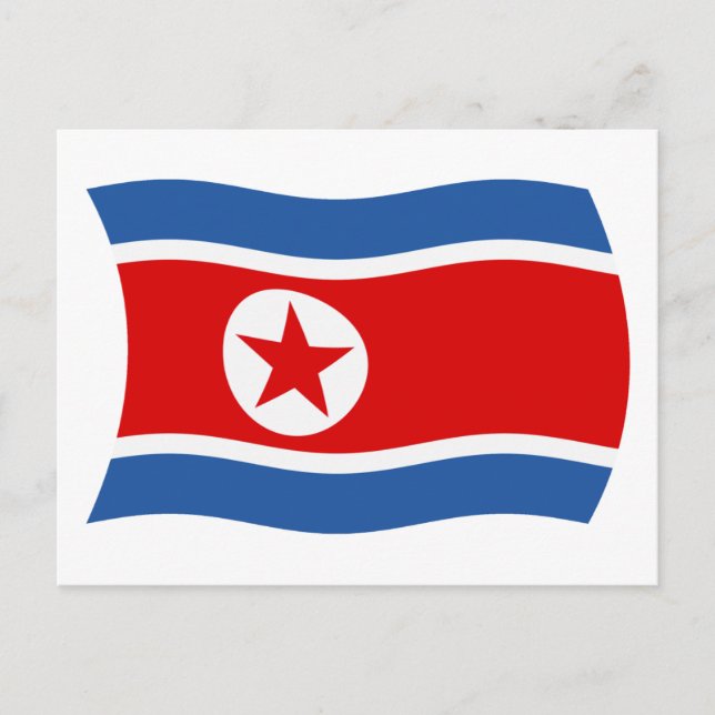 Carte postale du drapeau de la Corée du Nord (Devant)