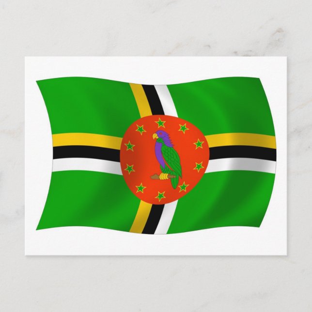 Carte postale du drapeau de la Dominique (Devant)