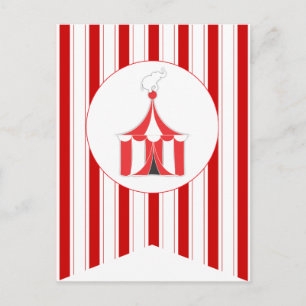Carte postale du drapeau de la fête du cirque Tent