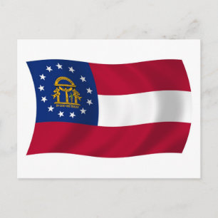 Carte postale du drapeau de la Géorgie