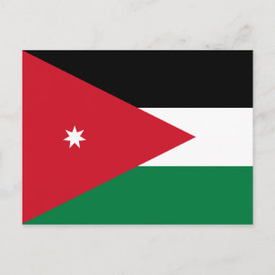 Carte postale du drapeau de la Jordanie