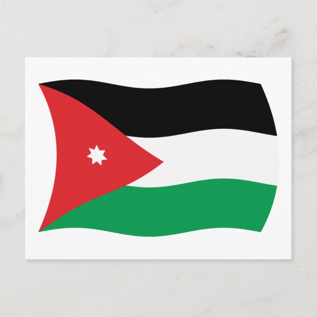 Carte postale du drapeau de la Jordanie (Devant)