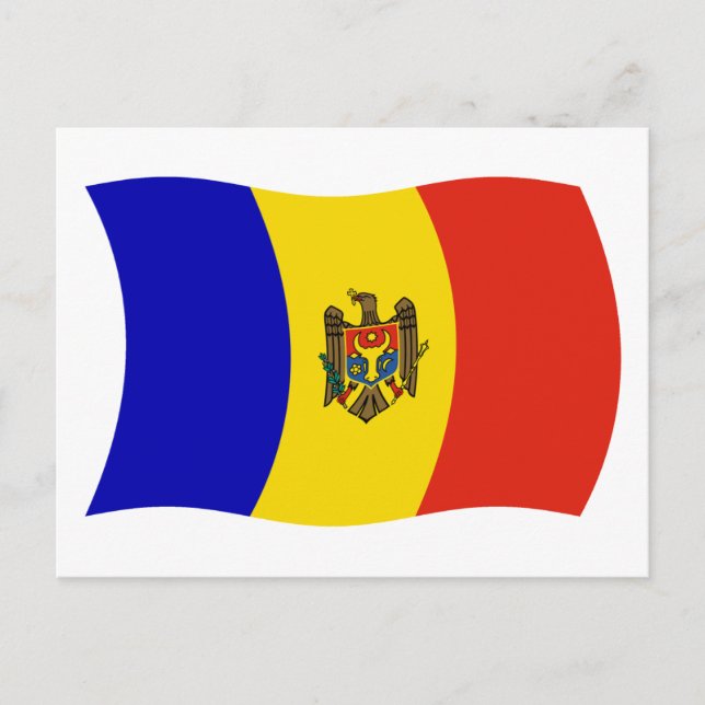 Carte postale du drapeau de la Moldavie (Devant)