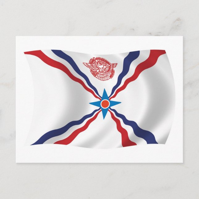 Carte postale du drapeau de la nation assyrienne (Devant)