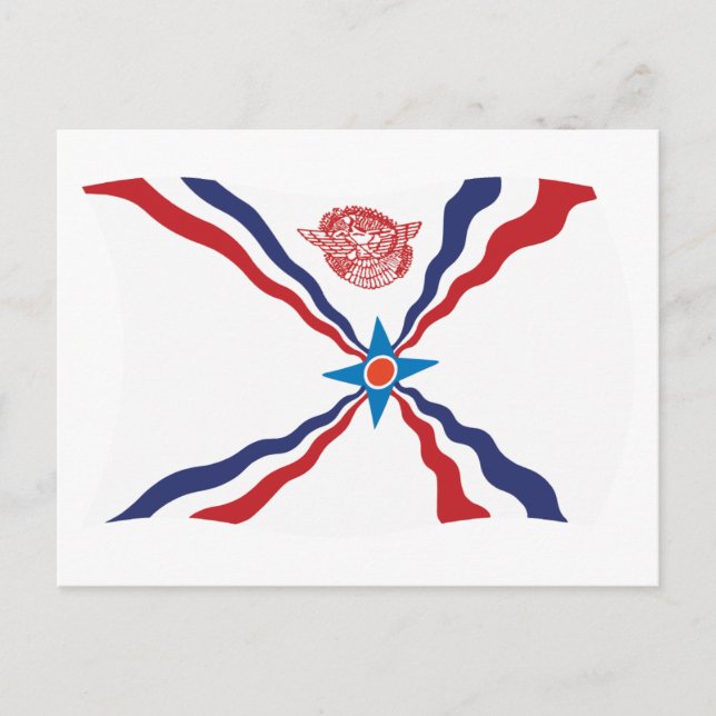 Carte postale du drapeau de la nation assyrienne (Devant)