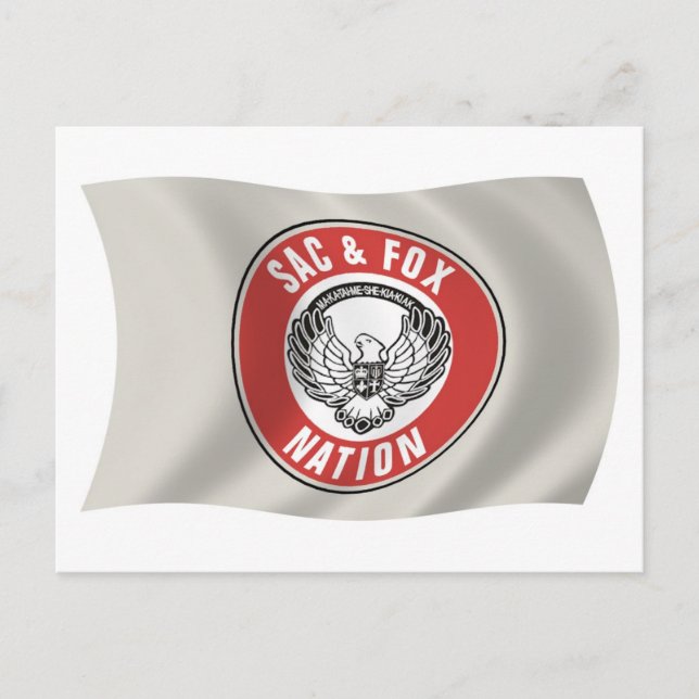 Carte postale du drapeau de la Nation Sac & Fox (O (Devant)