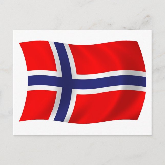 Carte postale du drapeau de la Norvège (Devant)