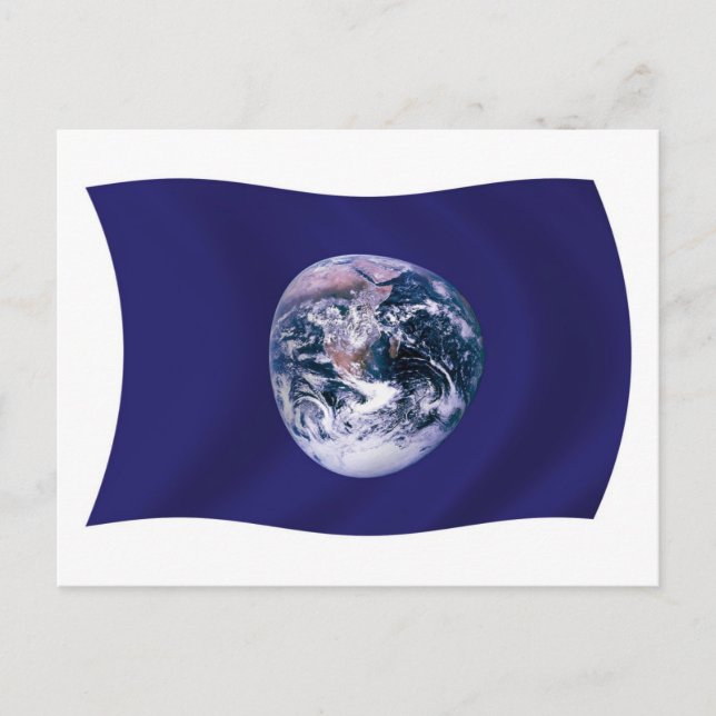 Carte postale du drapeau de la planète Terre (Devant)