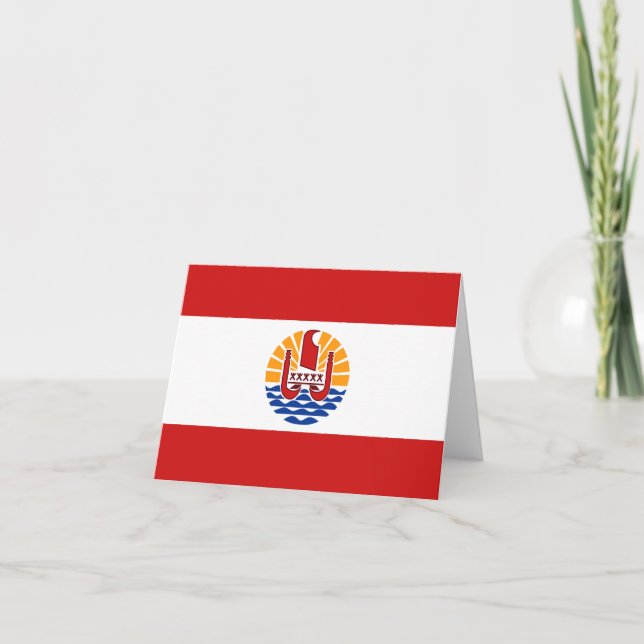 Carte postale du drapeau de la Polynésie française (Devant)