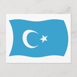 Carte postale du drapeau de la région ouïgoure de