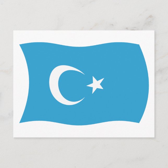 Carte postale du drapeau de la région ouïgoure de  (Devant)