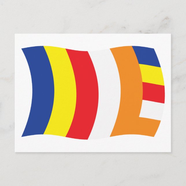 Carte postale du drapeau de la religion bouddhiste (Devant)
