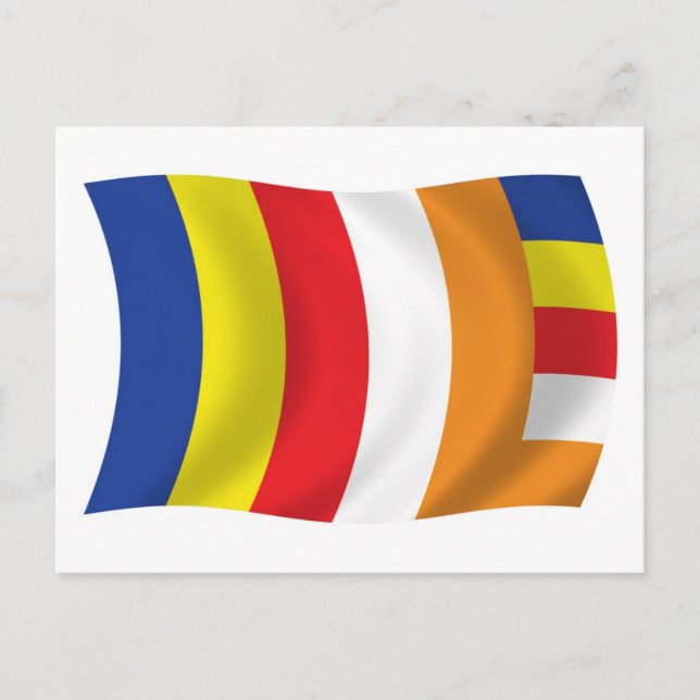 Carte postale du drapeau de la religion bouddhiste (Devant)