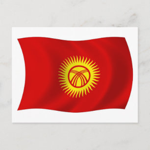Carte postale du drapeau de la République kirghize