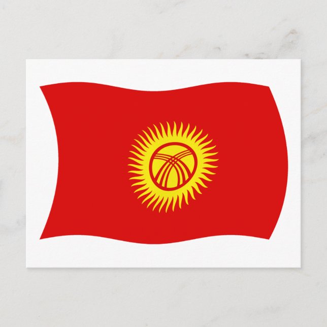 Carte postale du drapeau de la République kirghize (Devant)