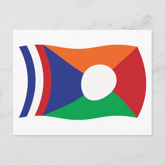Carte postale du drapeau de la Réunion (Devant)