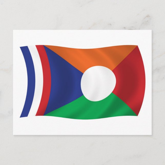 Carte postale du drapeau de la Réunion (Devant)