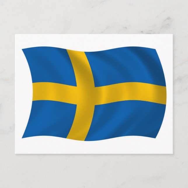 Carte postale du drapeau de la Suède (Devant)