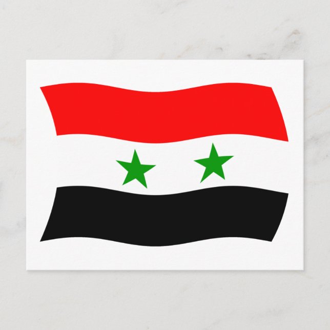 Carte postale du drapeau de la Syrie (Devant)