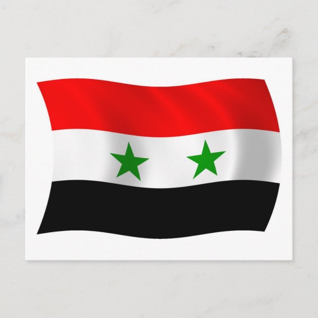 Carte postale du drapeau de la Syrie (Devant)
