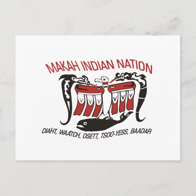 Carte postale du drapeau de la tribu Makah (Devant)