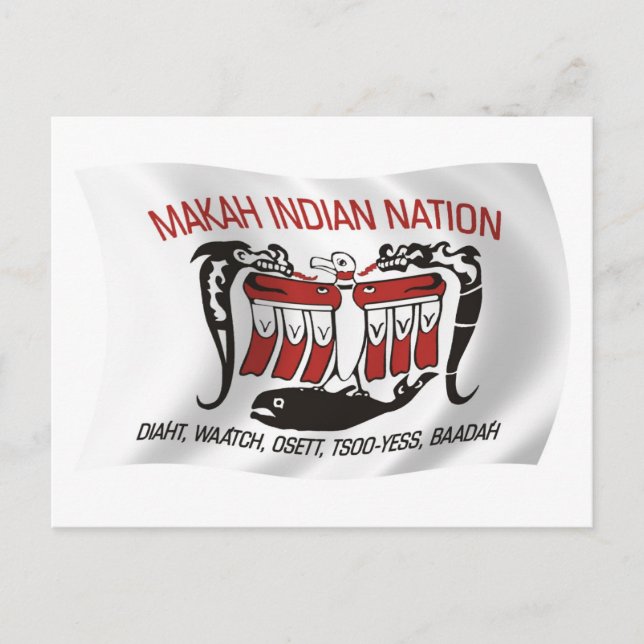 Carte postale du drapeau de la tribu Makah (Devant)
