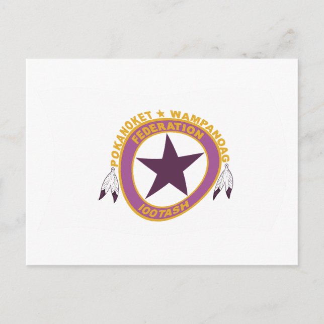 Carte postale du drapeau de la tribu Wampanoag (Devant)
