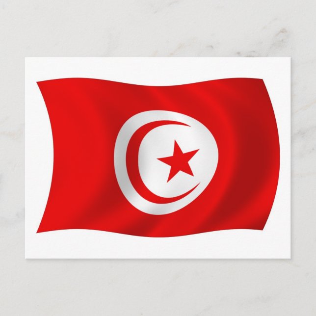 Carte postale du drapeau de la Tunisie (Devant)