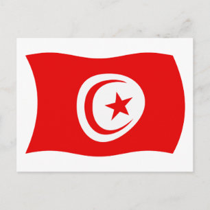 Carte postale du drapeau de la Tunisie