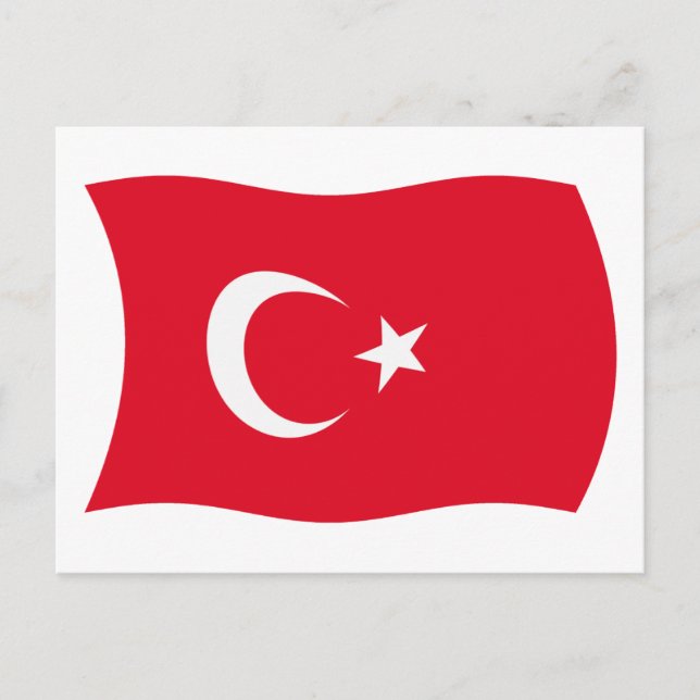Carte postale du drapeau de la Turquie (Devant)