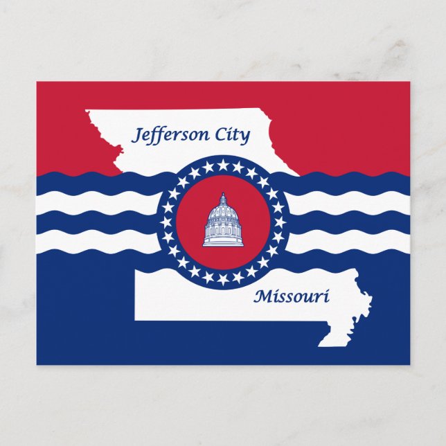 Carte postale du drapeau de la ville de Jefferson, (Devant)