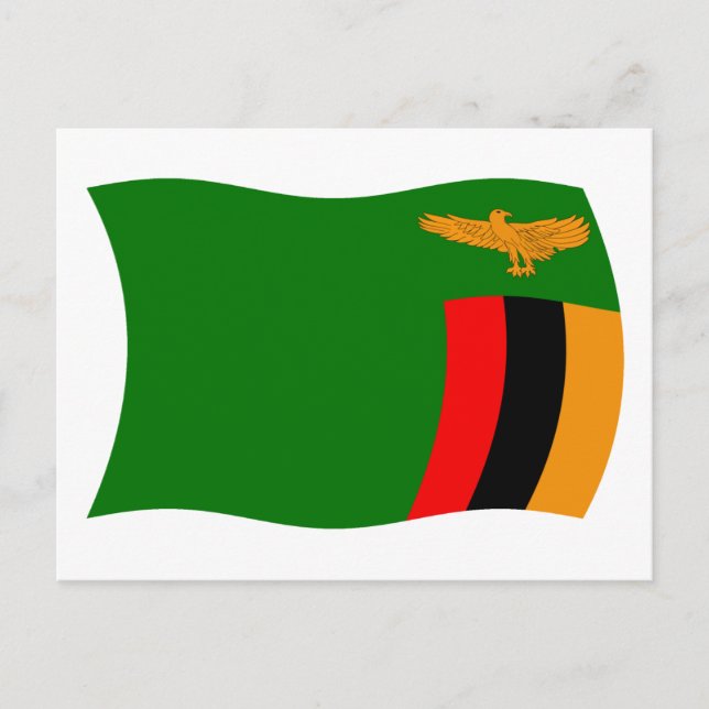 Carte postale du drapeau de la Zambie (Devant)