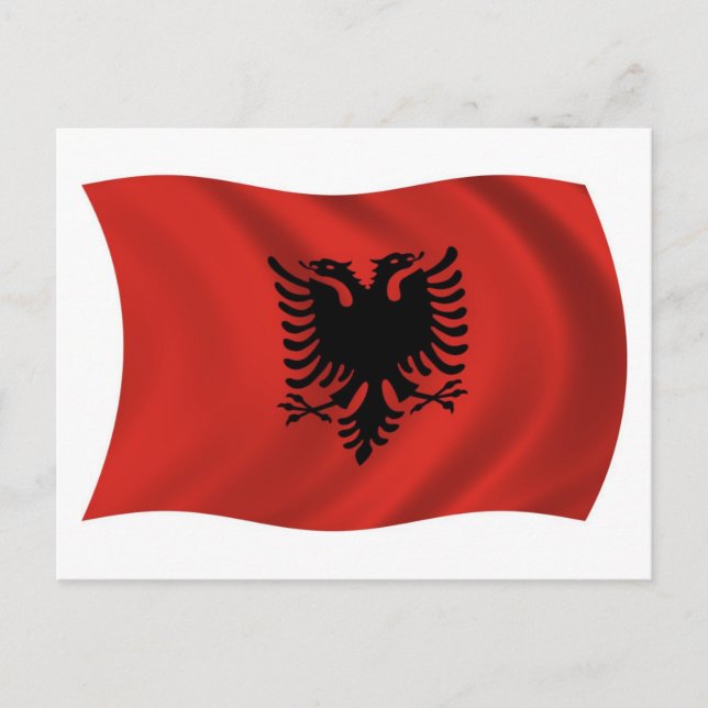 Carte postale du drapeau de l'Albanie (Devant)