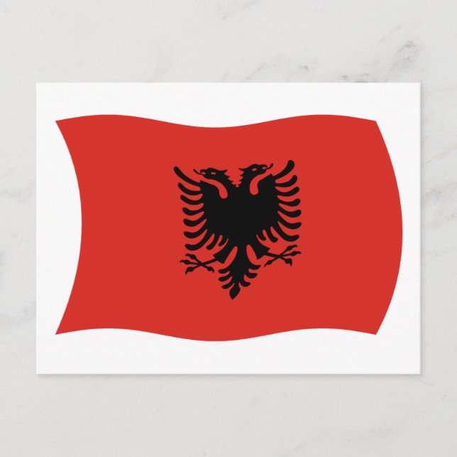 Carte postale du drapeau de l'Albanie (Devant)
