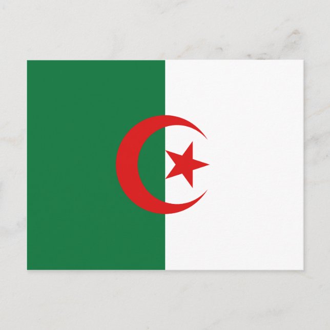 Carte postale du drapeau de l'Algérie (Devant)