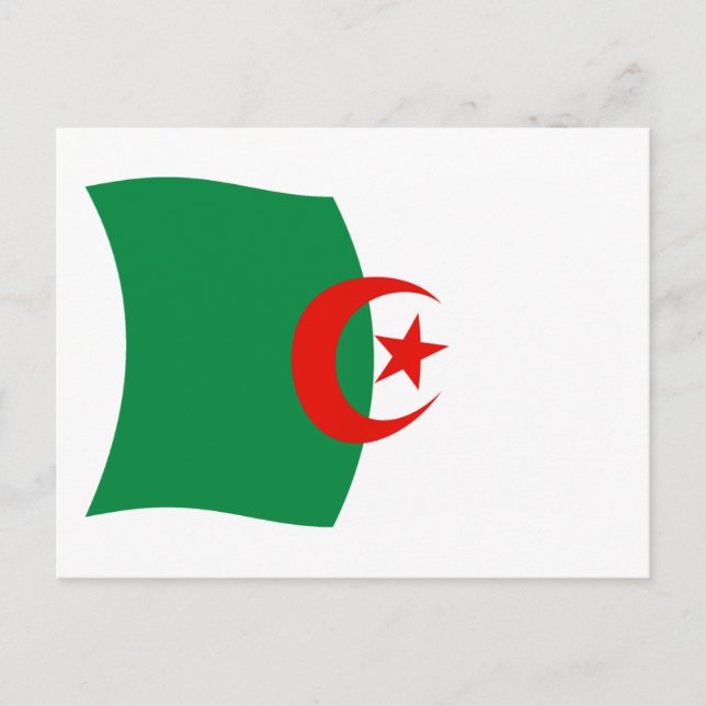 Carte postale du drapeau de l'Algérie (Devant)