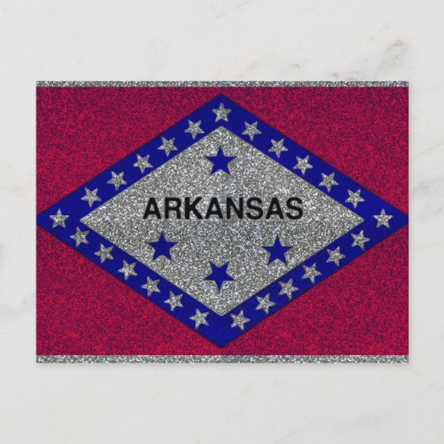 Carte postale du drapeau de l'Arkansas parties sci (Devant)