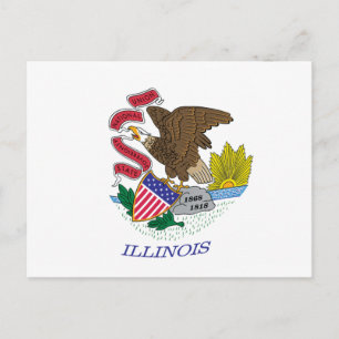 Carte postale du drapeau de l'Illinois