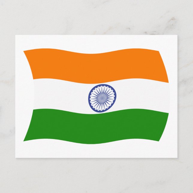Carte postale du drapeau de l'Inde (Devant)