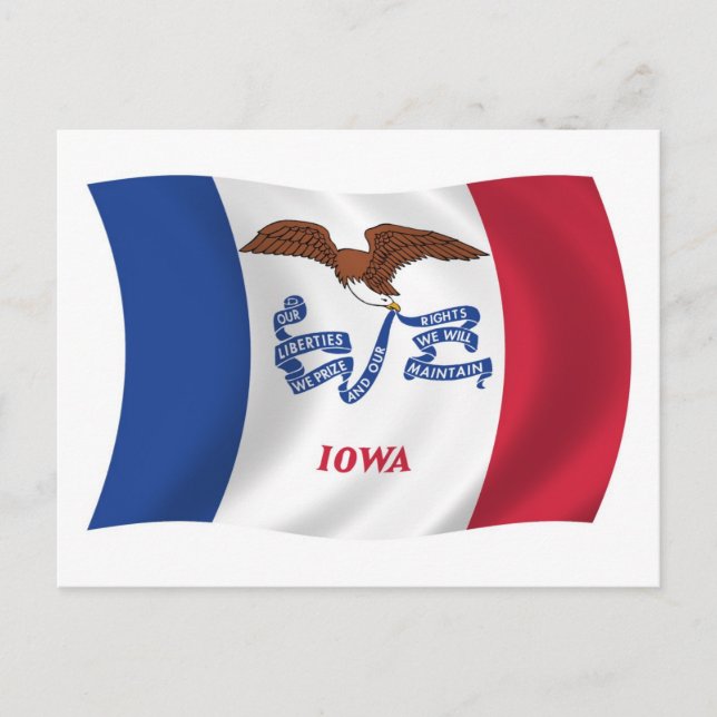 Carte postale du drapeau de l'Iowa (Devant)
