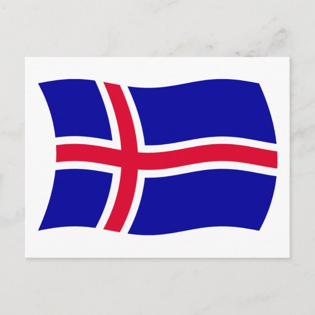 Carte postale du drapeau de l'Islande (Devant)