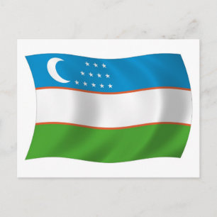 Carte postale du drapeau de l'Ouzbékistan