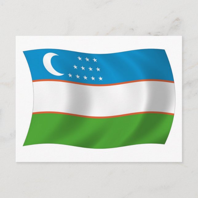 Carte postale du drapeau de l'Ouzbékistan (Devant)