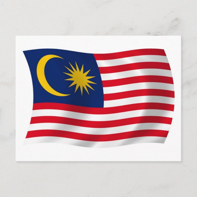 Carte postale du drapeau de Malaisie (Devant)