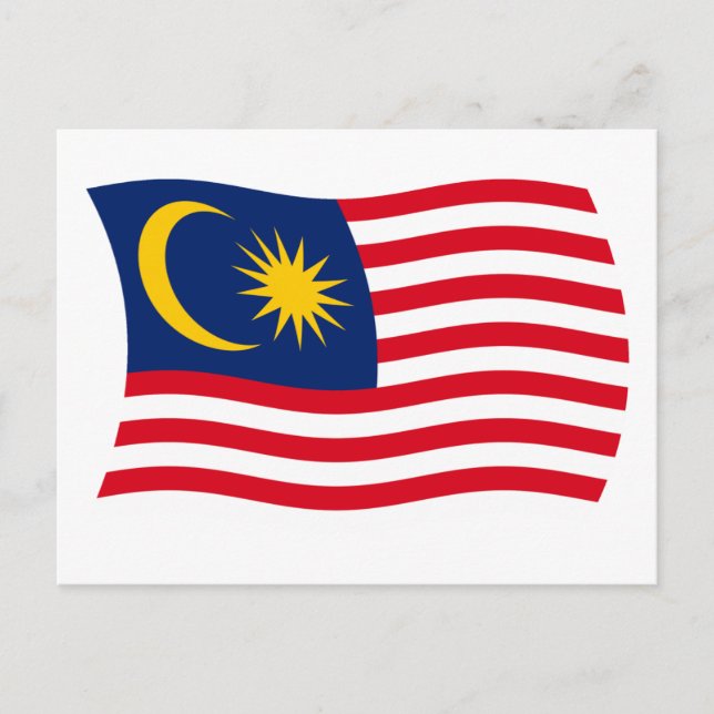 Carte postale du drapeau de Malaisie (Devant)