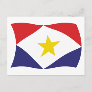 Carte postale du drapeau de Saba