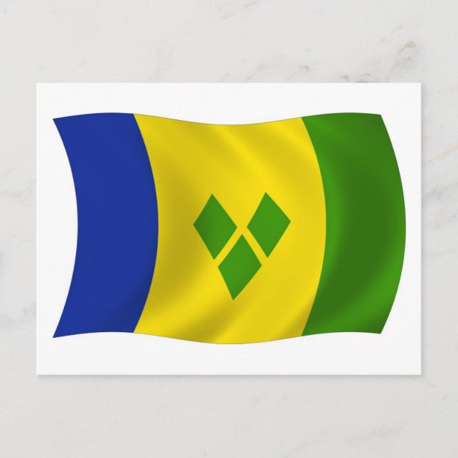Carte postale du drapeau de Saint-Vincent Grenadin (Devant)